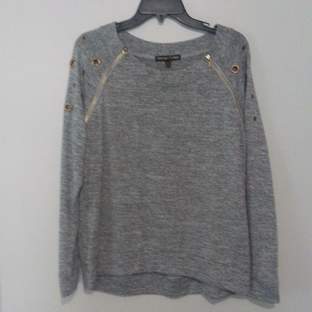 Always Indigo ladies XL heather gray light weight long sleeve sweater knit top